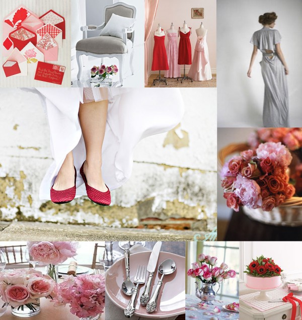 Pink-Gray-Red-Wedding-Inspiration-Board