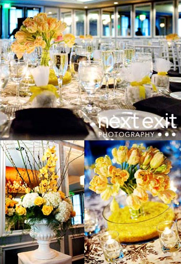 yellow reception floral details