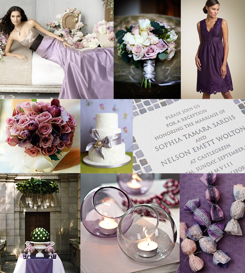 Lilac, Platinum and Aubergine