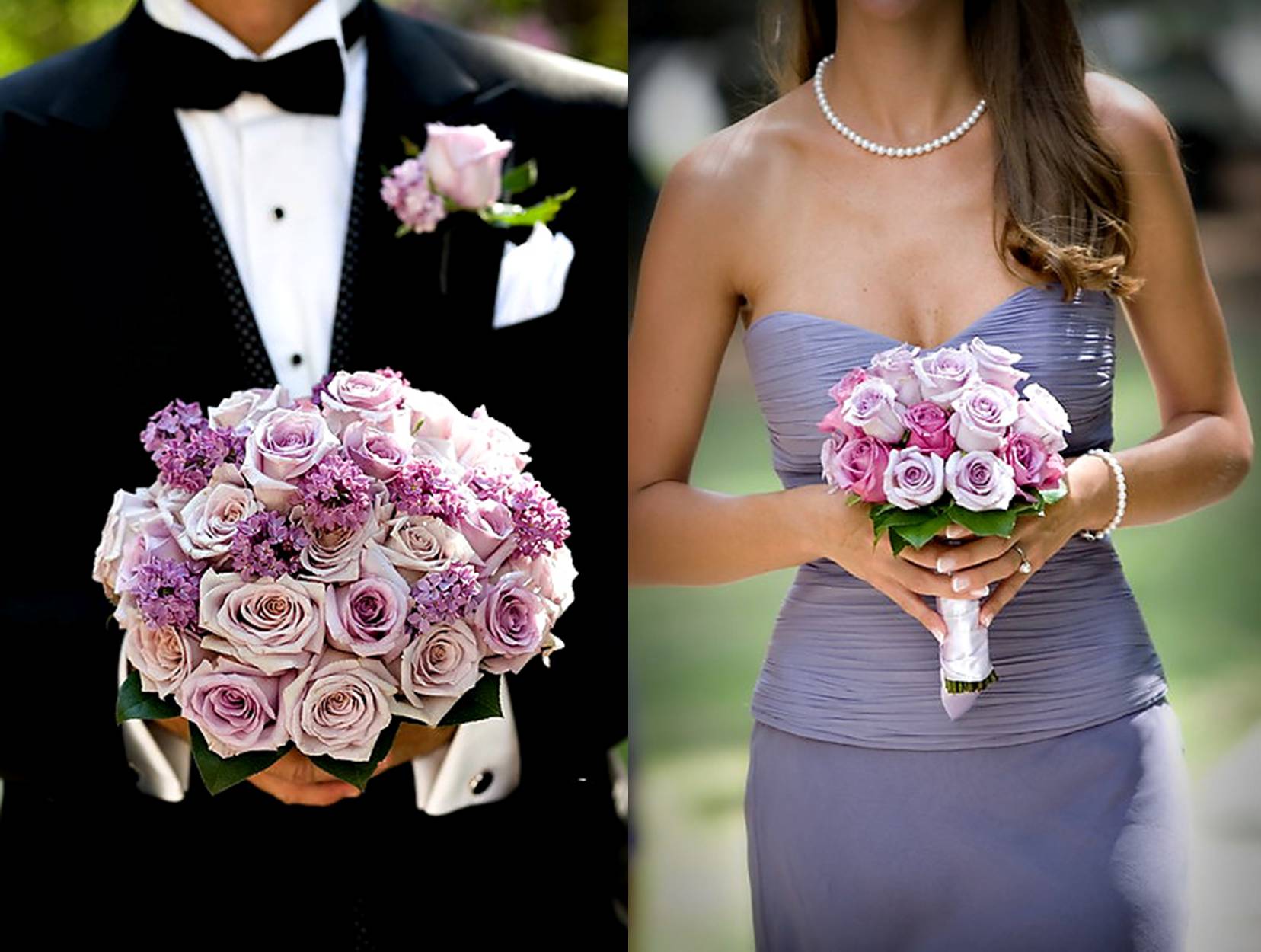 purple bridesmaid and bouquet
