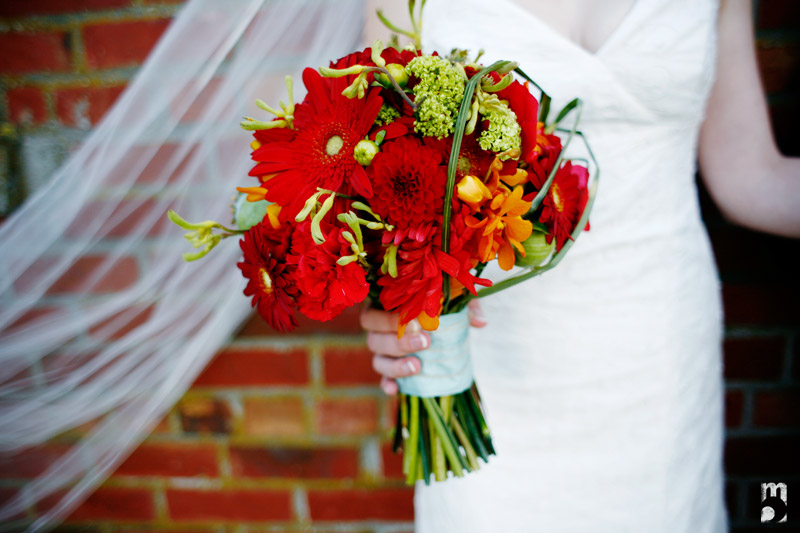 red and green bouquet