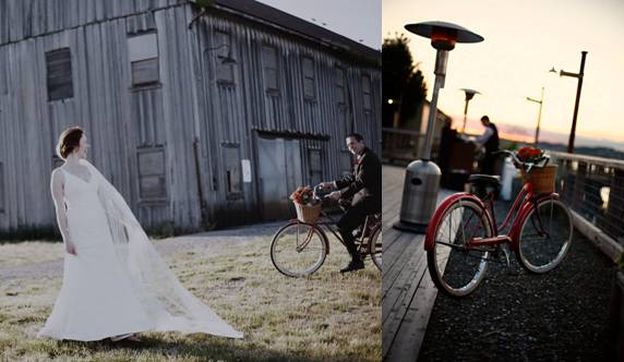 bicycle wedding portraits
