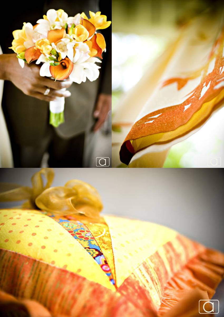 orange wedding details