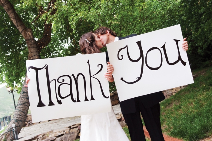 thank you card sign
