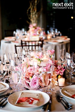 Pink-Centerpiece-with-Candles