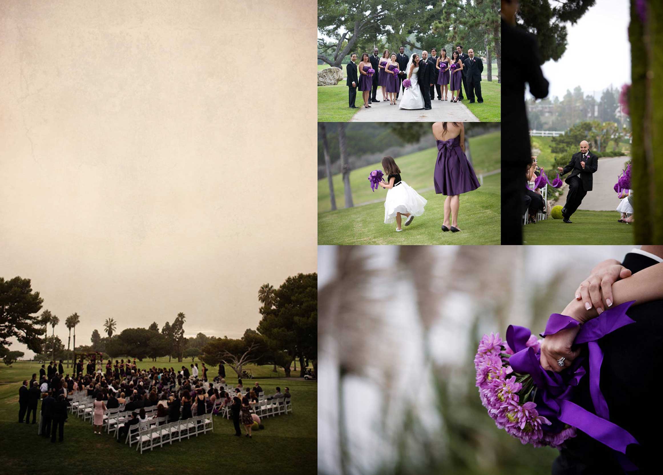 purple outdoor wedding ceremony