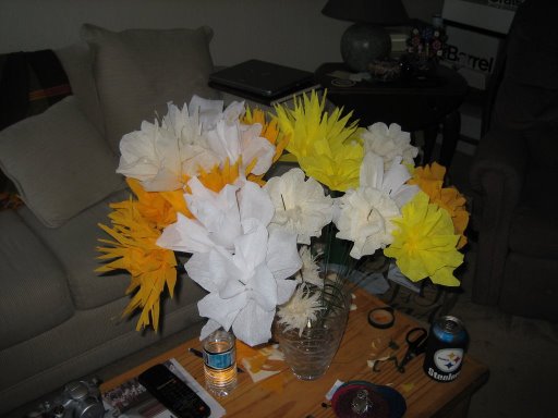 tissue paper flower centerpieces