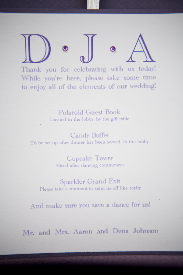 wedding information card