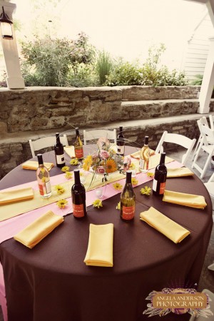 Brown and Yellow Wedding Table