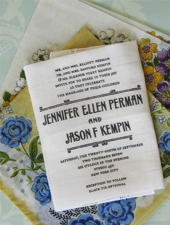 fabric wedding invitations