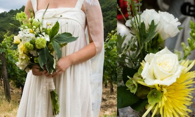 green and yellow rustic bouquet