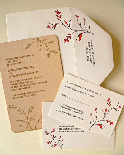 wood veneer invitations