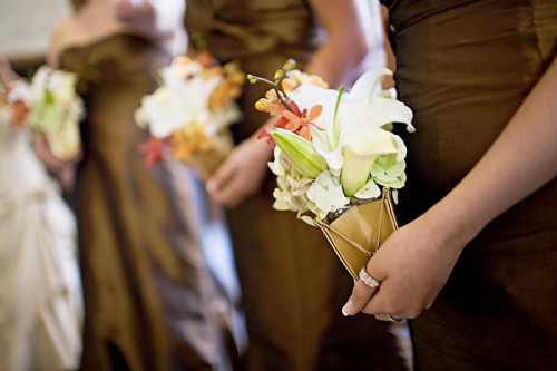 bridesmaids flower clutches