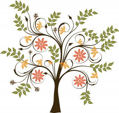 Blossoming tree, vector