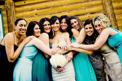 mismatched-blue-bridesmaids-dresses