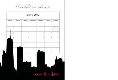 chicago postcard save the date