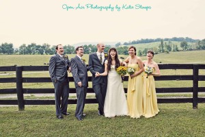 yellow-bridesmaids-dresses-gray-groomsmen-suits-farm-wedding