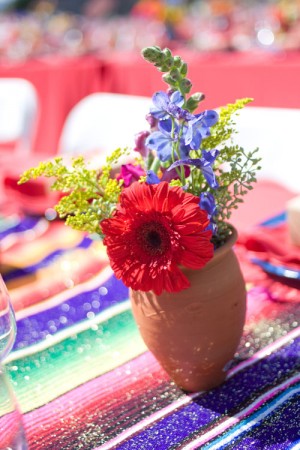 Multicolored Centerpiece Clay Vase
