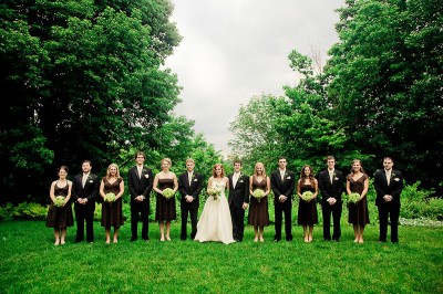 chocolate-brown-and-green-wedding-bridal-party