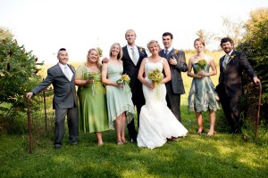mismatched-green-wedding-party-farm-wedding