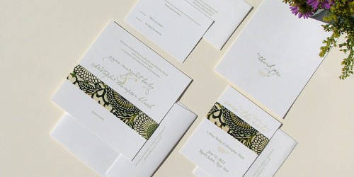 wedding invitation suite green