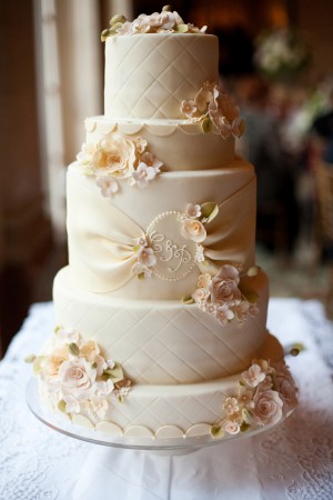 Classic Pink and White Wedding Cake