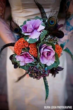 peacock-feather-cabbage-bouquet