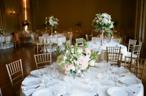 Pink White Gold Wedding Reception
