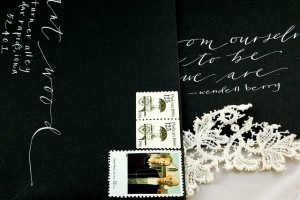 white-calligraphy-on-black-envelopes-vintage-stamps