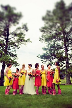 pink-and-yellow-bridesmaids-dresses