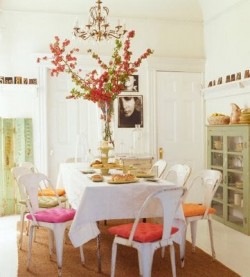 pink-orange-white-dining-room