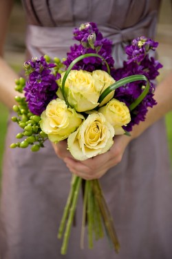 purple-yellow-bouquet-purple-bridesmaids-dresses