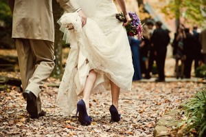Bride in Purple Shoes