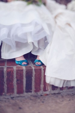 Bride in Teal Shoes