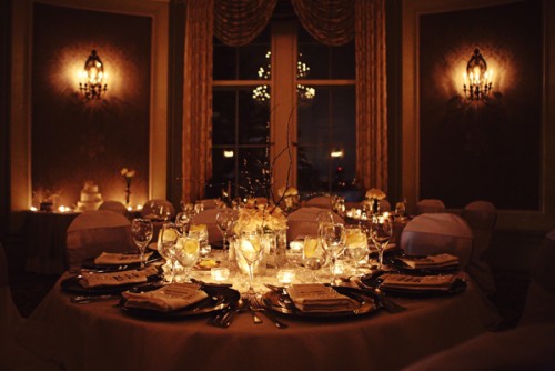Candlelight Wedding Reception Table