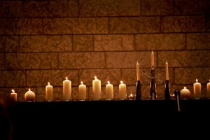 Candles Lining Mantel