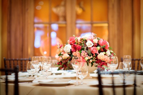 Elegant Pink and Gold Wedding Reception