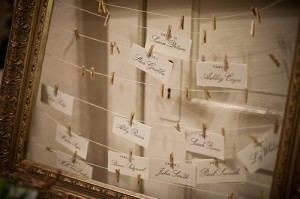 Escort Cards Hung By Clothespins