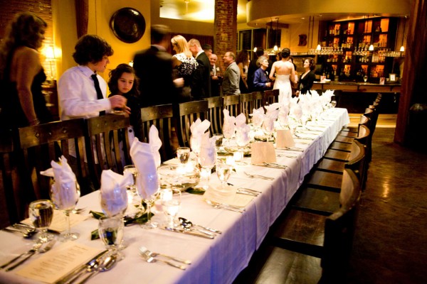 Intimate Restaurant Wedding Estate Table Centerpiece