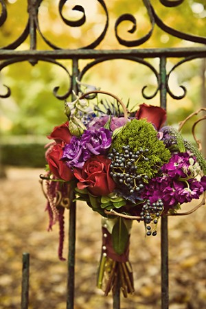 Purple and Red Fall Bouquet