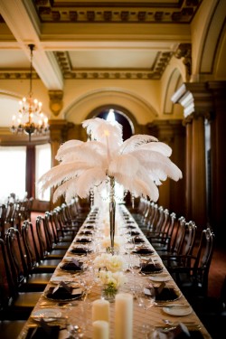 Tall White Feather Centerpieces Wedding Ideas