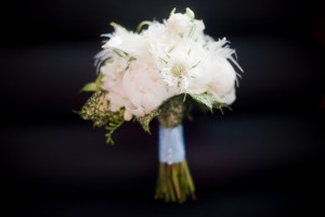 White Flower and Feather Bouquet