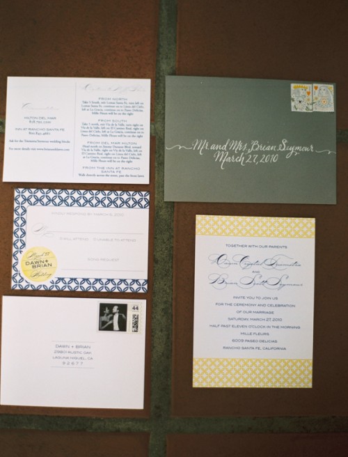 Blue and Yellow Wedding Invitations Pica Press