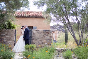 Bride and Groom with Stone Gate
