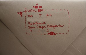 Gocco Printed Invitation Envelopes