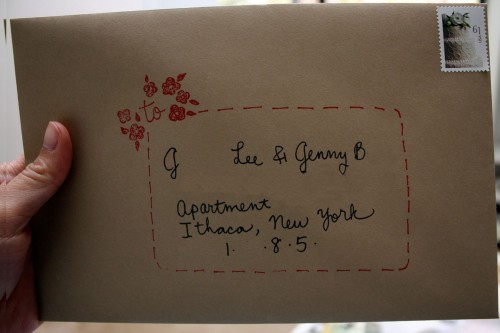 Gocco-Printed Wedding Invitation Envelopes