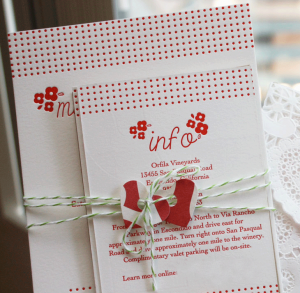 Letterpress Invitations Tied with Twine