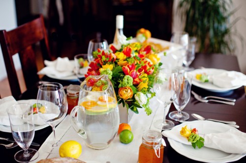 Orange Lemon Lime Wedding Table Decor Ideas