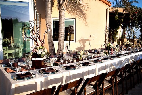 Outdoor Vineyard Wedding Reception Estate Table