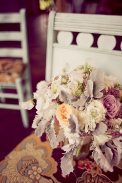 Pastel Bridal Bouquet with Dusty Miller